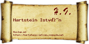 Hartstein István névjegykártya